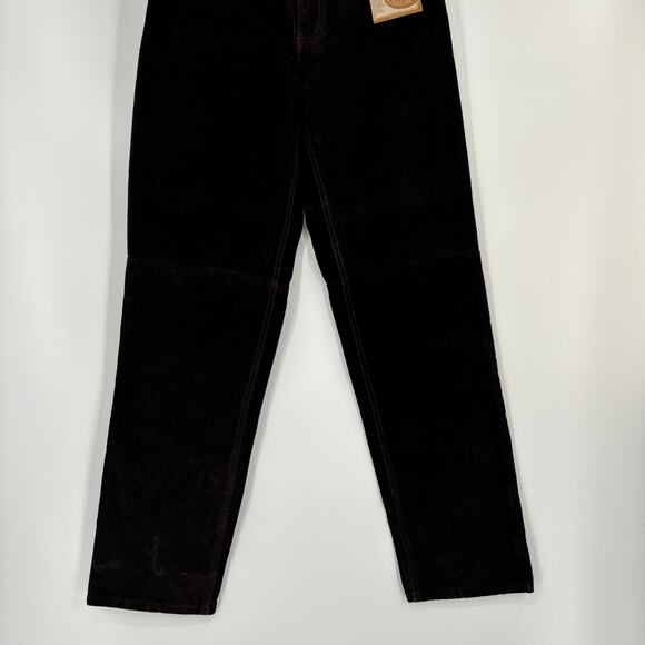 Vintage Skotts Suede 28x32 Dark Brown Washable Leather Double Knee Pants NWT - Picture 7 of 8